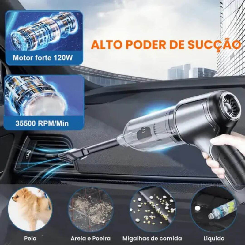 Kit Aspirador de Pó Portátil Jet Vac 500 Turbo -  5 em 1 Zaphyra - 57% OFF E FRETE GRÁTIS