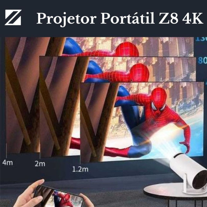 Projetor Z8 4K Cinema 150" Polegadas Zaphyra - 57% OFF - FRETE GRÁTIS - BLACK FRIDAY