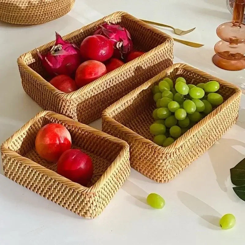 Cesta de Frutas Palha Rattan Zaphyra